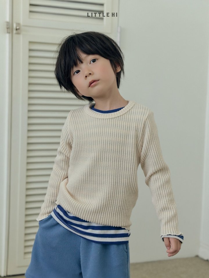 Little Hi - Korean Children Fashion - #designkidswear - Wafe Big Rib Tee - 11