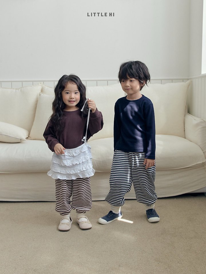 Little Hi - Korean Children Fashion - #fashionkids - Eyelet Stripe Jogger Pants - 9
