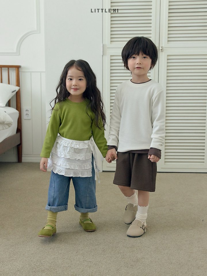 Little Hi - Korean Children Fashion - #kidsshorts - One Week Rib Tee - 6
