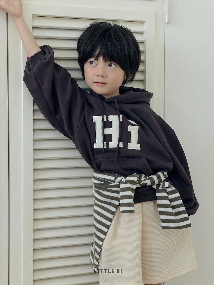 Little Hi - Korean Children Fashion - #kidsstore - Hi Embroidery Hoodie - 6