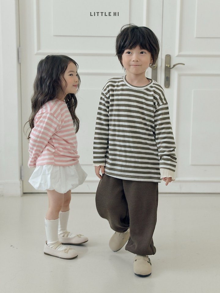 Little Hi - Korean Children Fashion - #littlefashionista - Autumn Stripe Tee