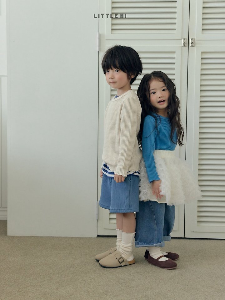 Little Hi - Korean Children Fashion - #minifashionista - Wafe Big Rib Tee - 6