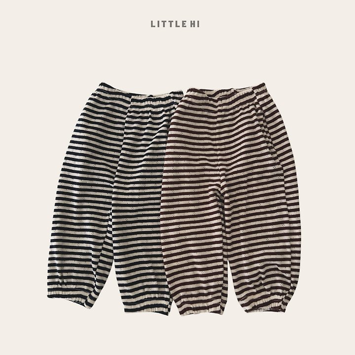 Little Hi - Korean Children Fashion - #toddlerclothing - Eyelet Stripe Jogger Pants - 4