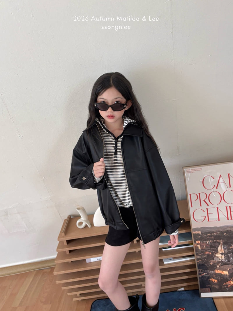 Matilda & Lee - Korean Children Fashion - #childofig - Leather Blouson - 3