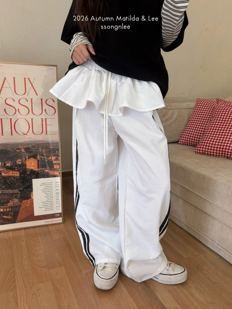 Matilda & Lee - Korean Children Fashion - #childofig - Lace Line Track Pants
