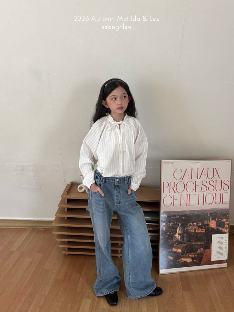 Matilda & Lee - Korean Children Fashion - #stylishchildhood - Cut-Line Denim Pants - 4