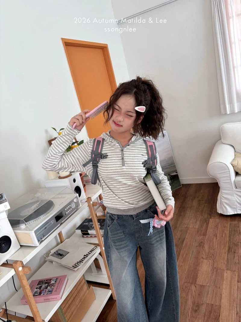 Matilda & Lee - Korean Children Fashion - #childofig - Stripe Hooded Tee - 8