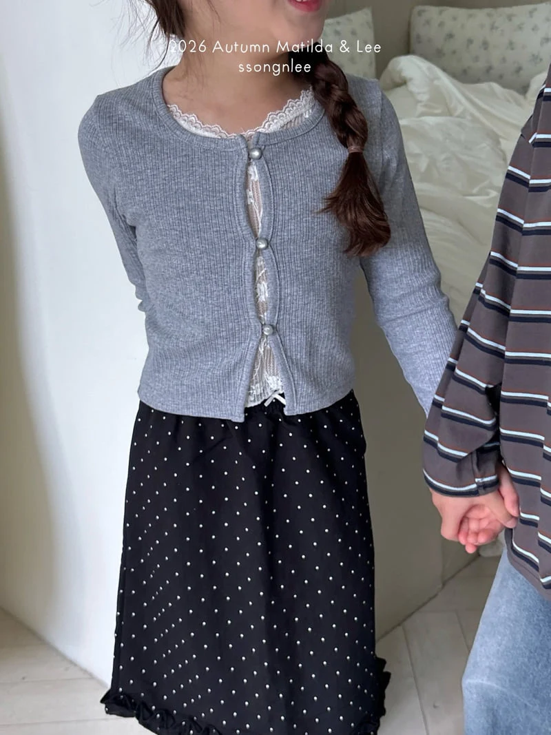 Matilda & Lee - Korean Children Fashion - #childrensboutique - Lace Cardigan Tee