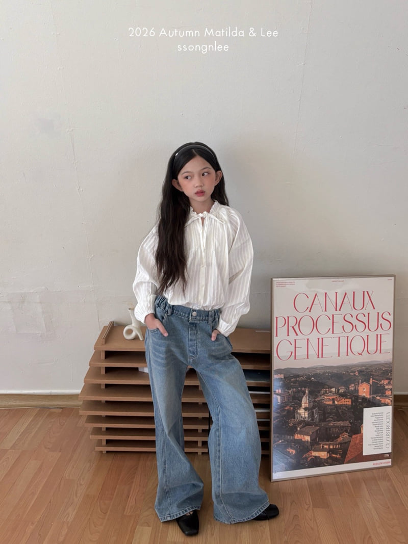 Matilda & Lee - Korean Children Fashion - #childrensboutique - Cut-Line Denim Pants - 5
