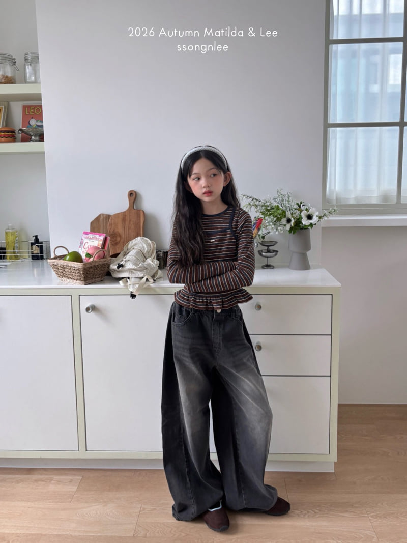 Matilda & Lee - Korean Children Fashion - #discoveringself - Mocca Stripe Frill Tee - 11