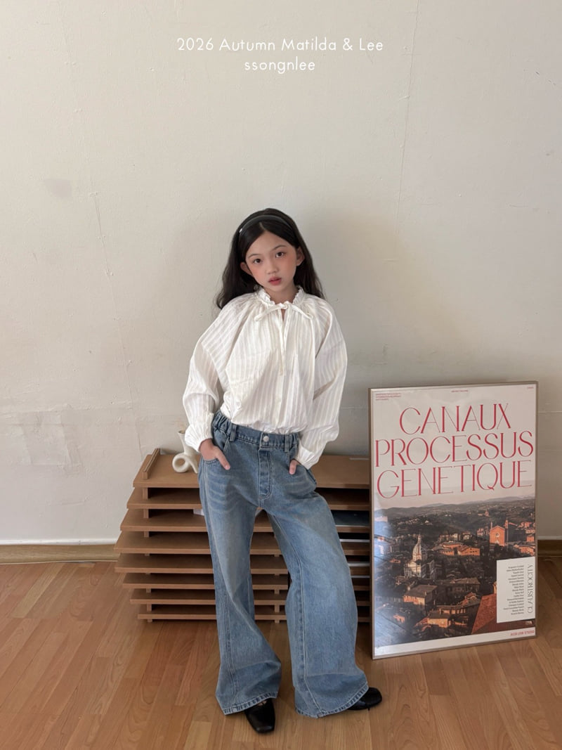 Matilda & Lee - Korean Children Fashion - #fashionkids - Cut-Line Denim Pants - 8