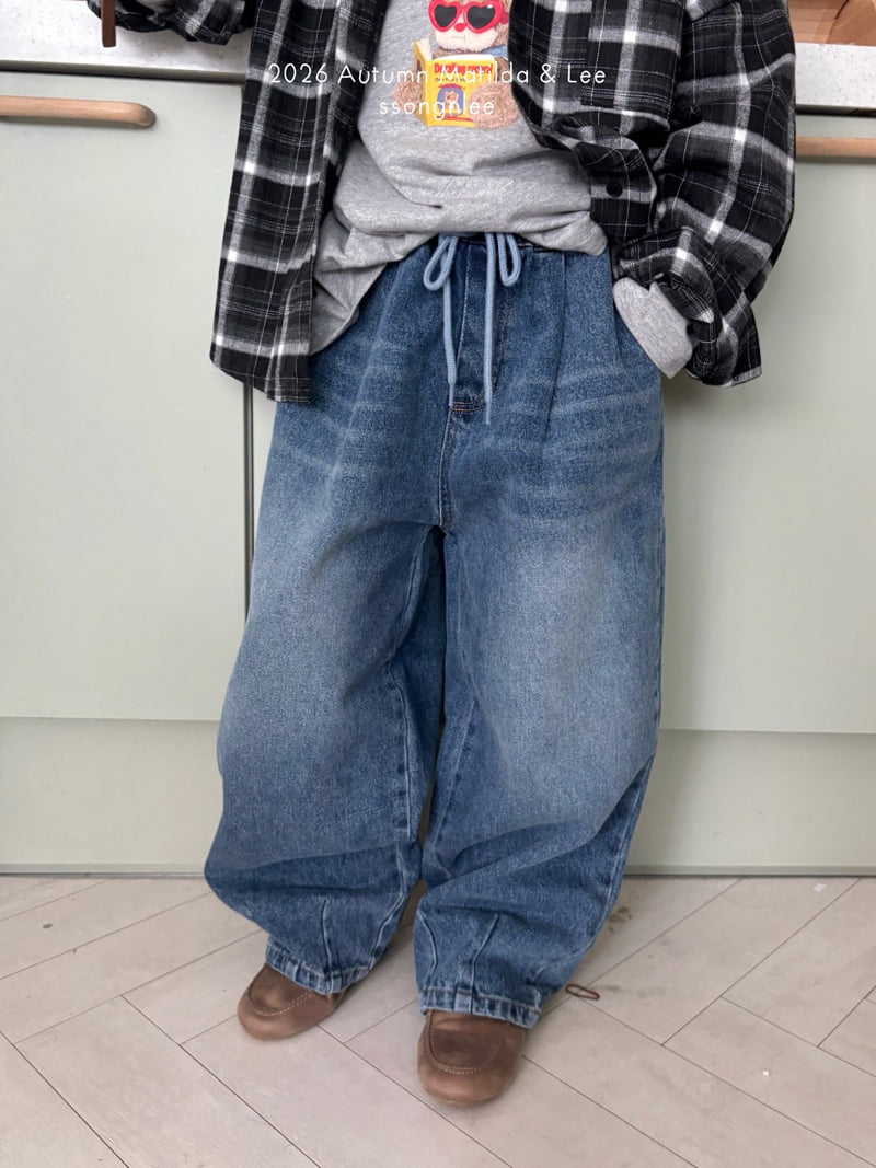 Matilda & Lee - Korean Children Fashion - #fashionkids - New Banding Denim Pants