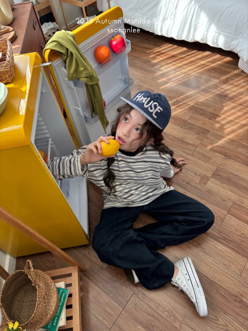 Matilda & Lee - Korean Children Fashion - #fashionkids - Blue Black Denim Pants - 5
