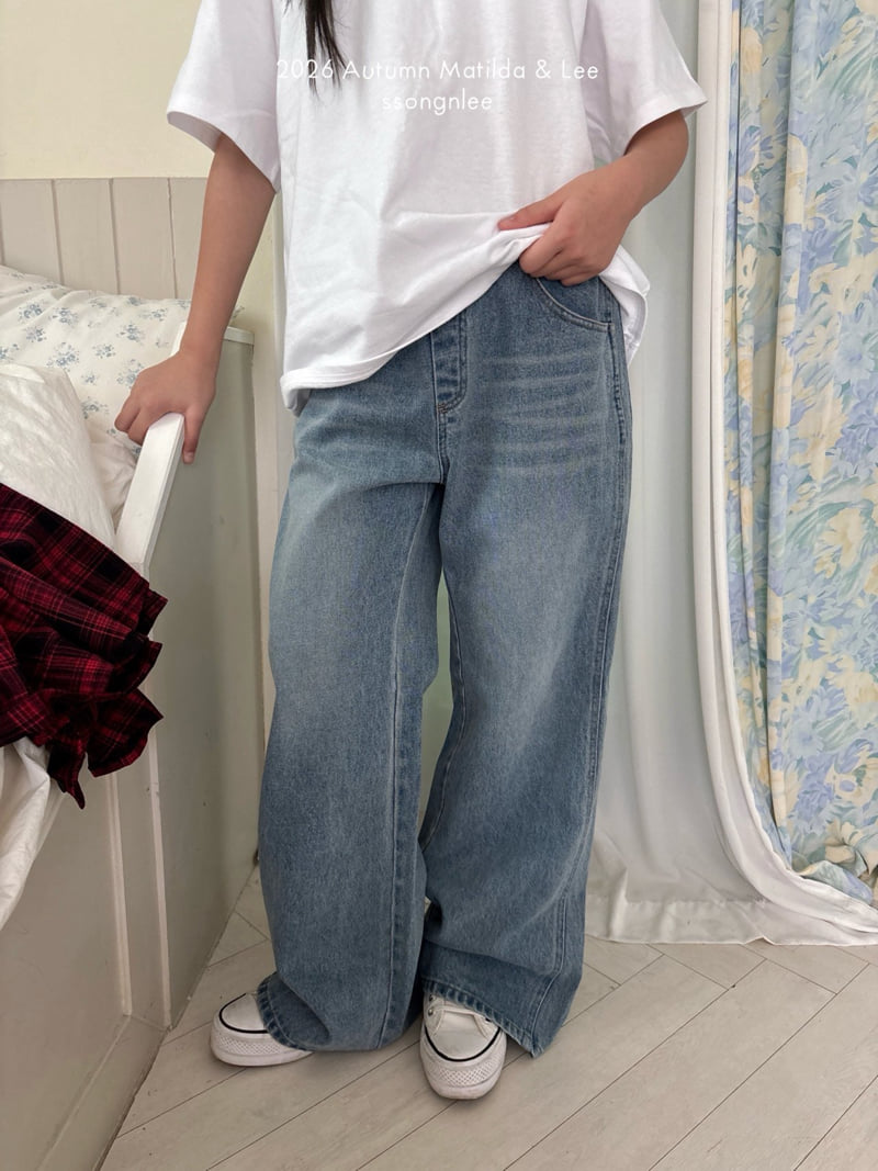 Matilda & Lee - Korean Children Fashion - #kidsshorts - Cut-Line Denim Pants - 9