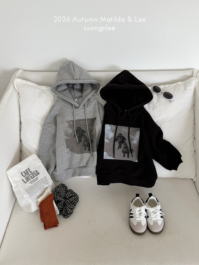 Matilda & Lee - Korean Children Fashion - #kidsstore - Jumping Dog Hooded Tee - 7