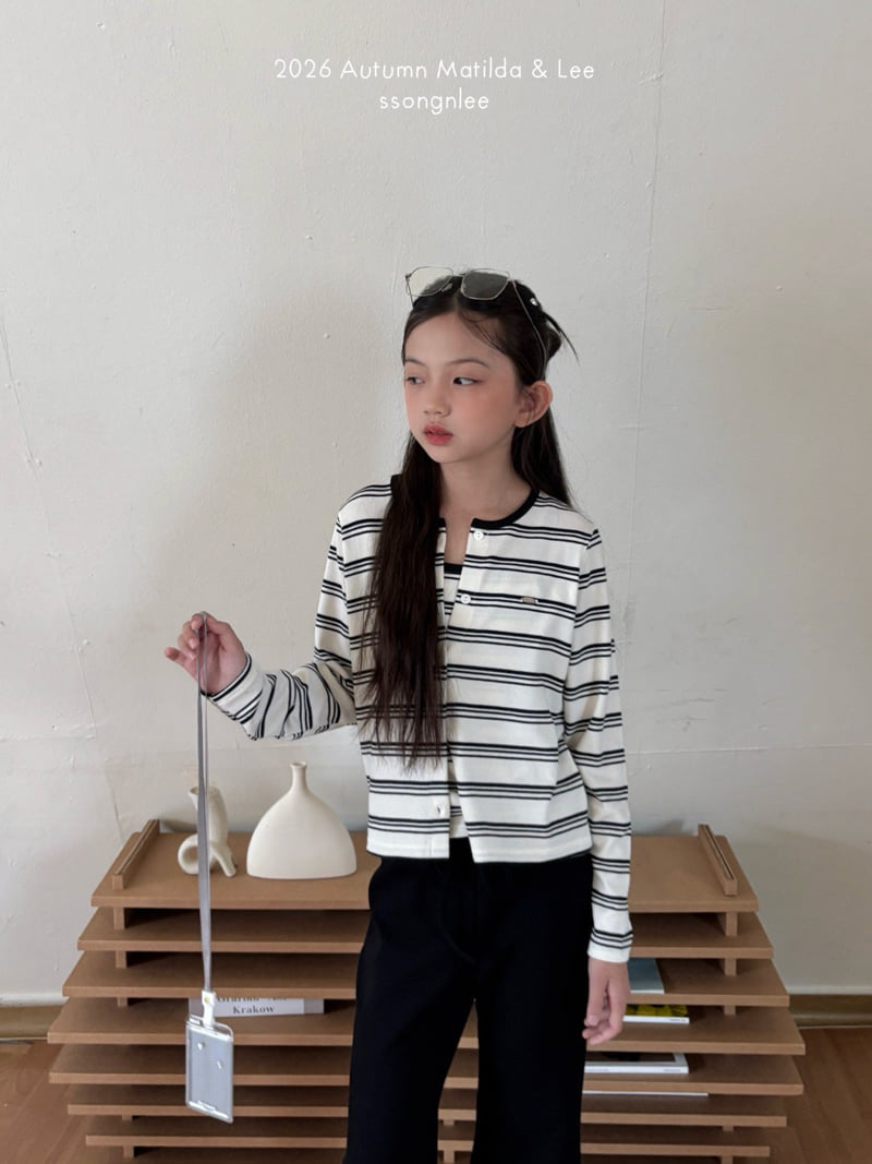 Matilda & Lee - Korean Children Fashion - #kidsstore - Move Stripe Cardigan Set - 3
