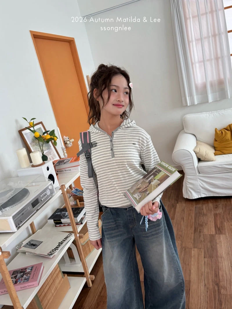 Matilda & Lee - Korean Children Fashion - #kidsstore - Stripe Hooded Tee