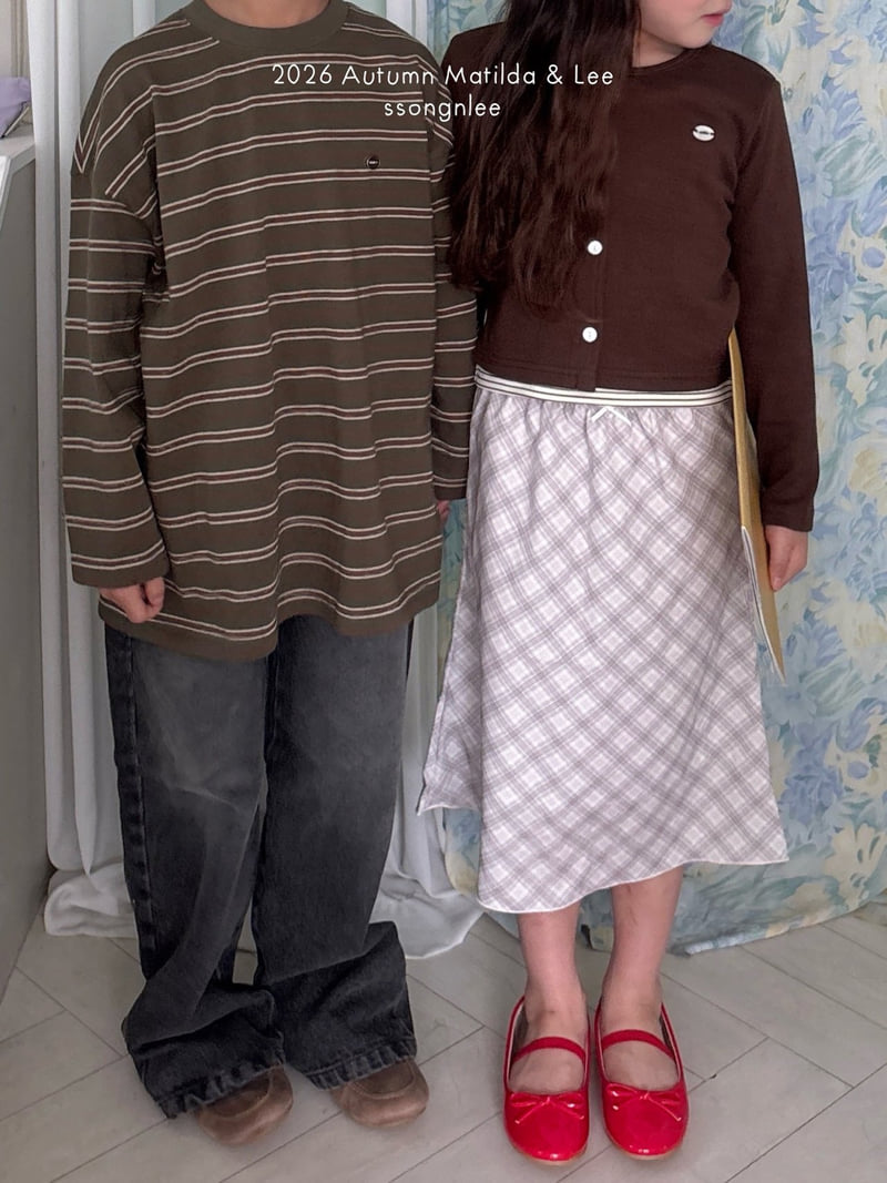 Matilda & Lee - Korean Children Fashion - #kidsstore - Check Ribbon Skirt - 6
