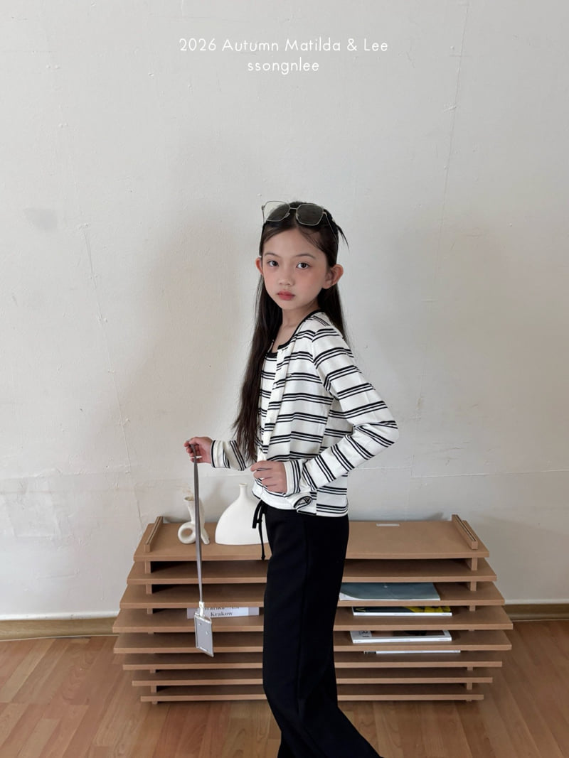 Matilda & Lee - Korean Children Fashion - #kidsstore - Move Stripe Cardigan Set - 4