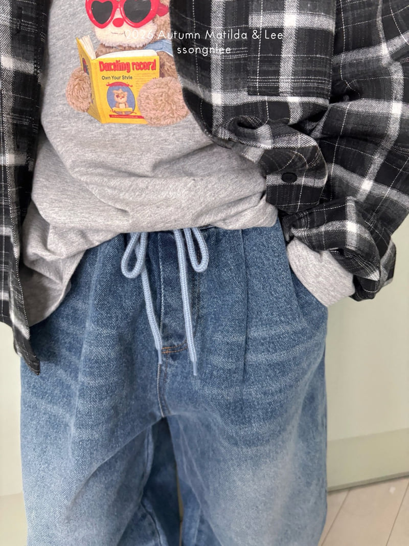 Matilda & Lee - Korean Children Fashion - #kidsstore - New Banding Denim Pants - 4