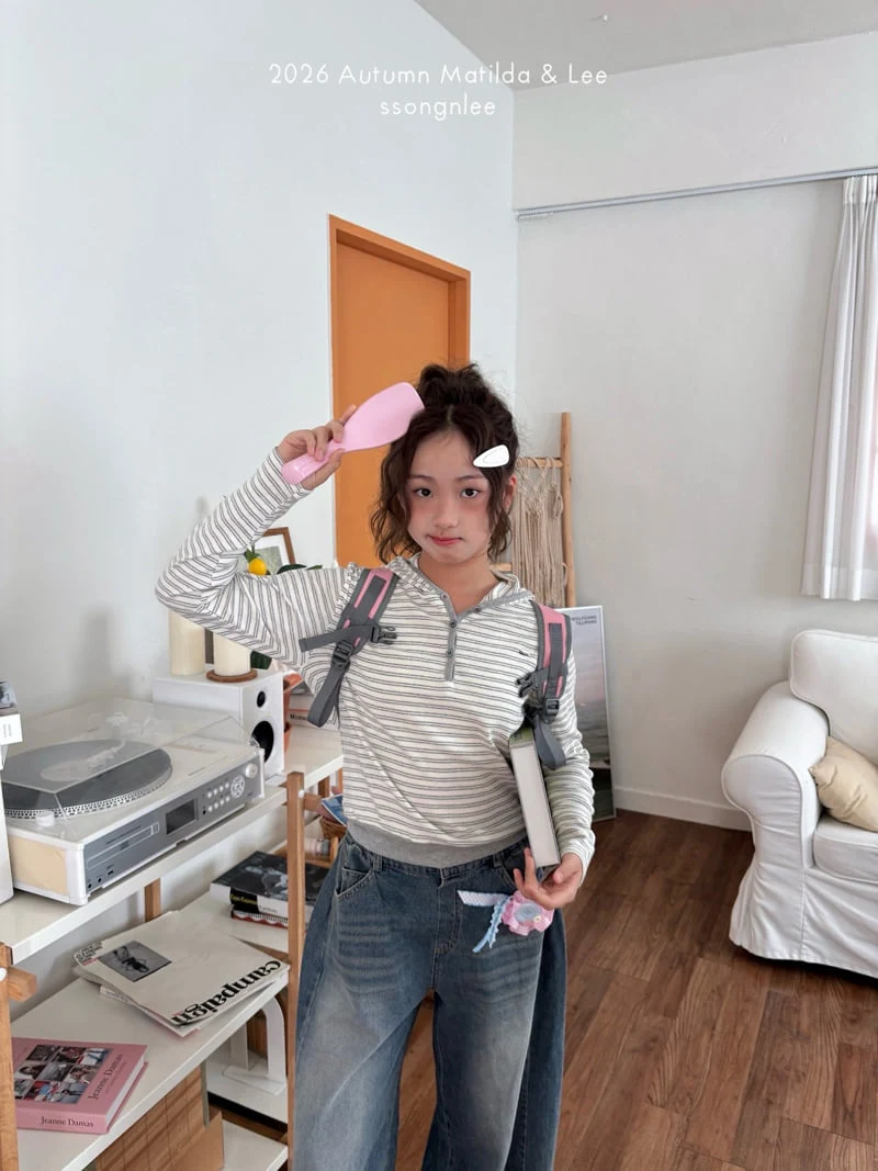 Matilda & Lee - Korean Children Fashion - #Kfashion4kids - Stripe Hooded Tee - 4