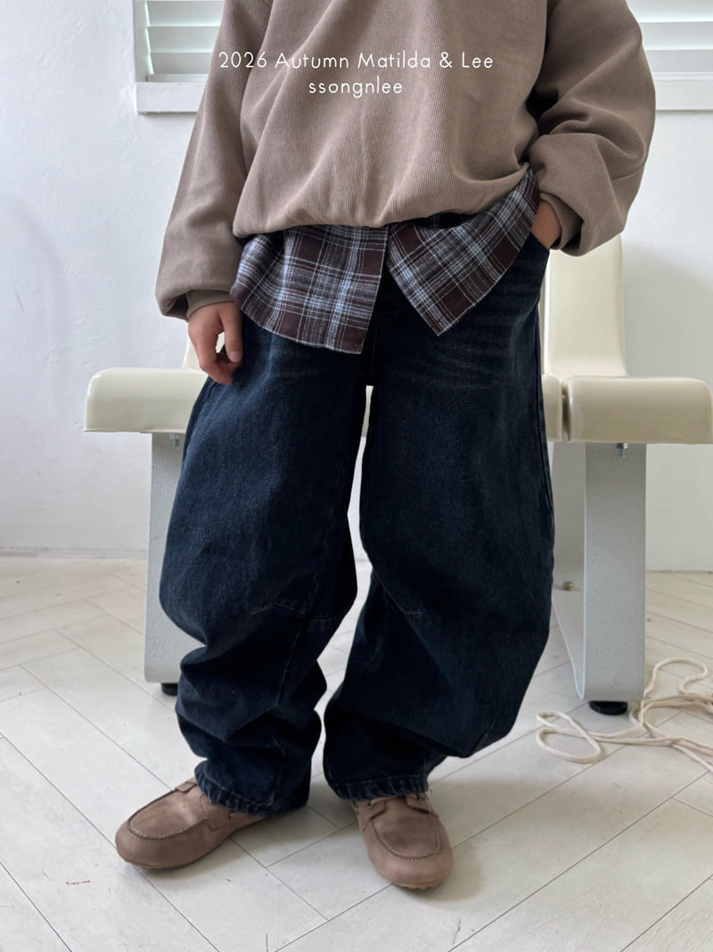 Matilda & Lee - Korean Children Fashion - #littlefashionista - Blue Black Denim Pants - 10