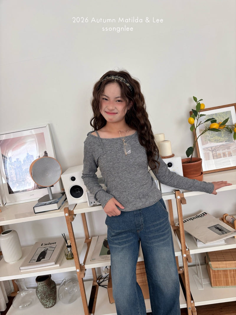 Matilda & Lee - Korean Children Fashion - #magicofchildhood - Hailey Asymmetric Ribbed Tee - 3