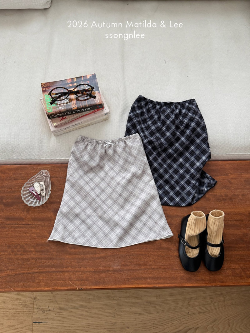 Matilda & Lee - Korean Children Fashion - #magicofchildhood - Check Ribbon Skirt - 10