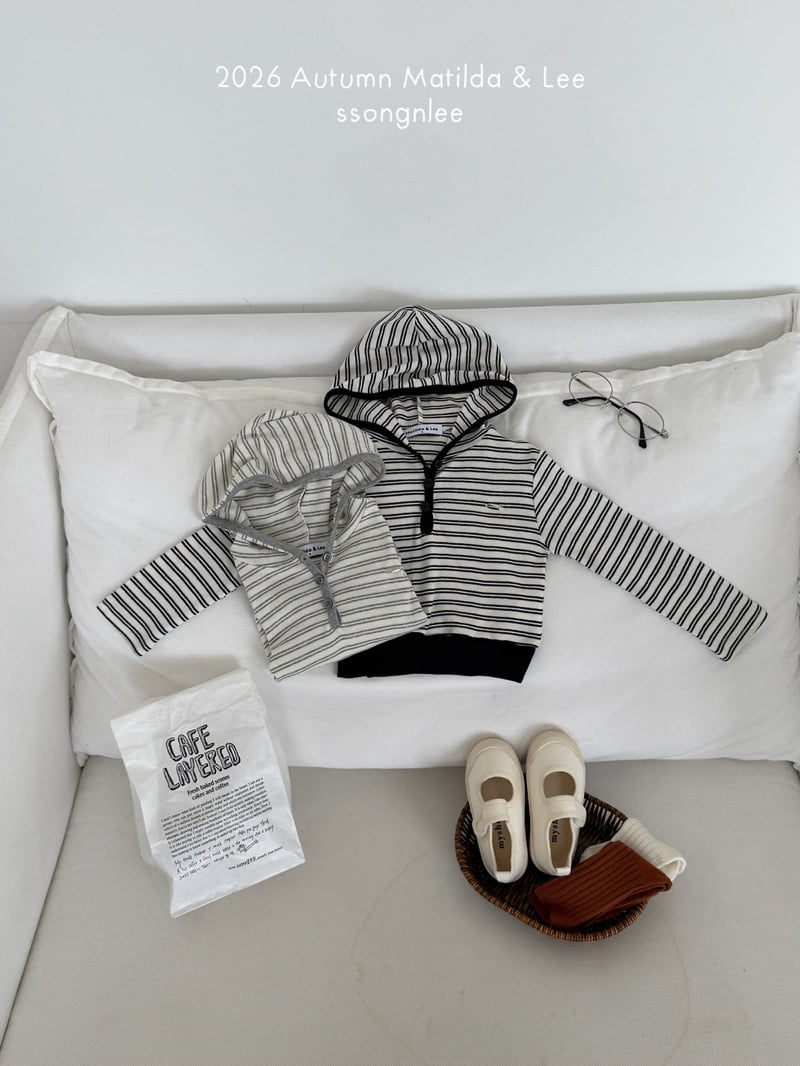 Matilda & Lee - Korean Children Fashion - #minifashionista - Stripe Hooded Tee - 6