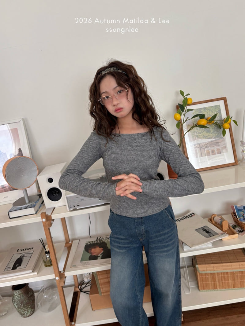 Matilda & Lee - Korean Children Fashion - #prettylittlegirls - Hailey Asymmetric Ribbed Tee - 5