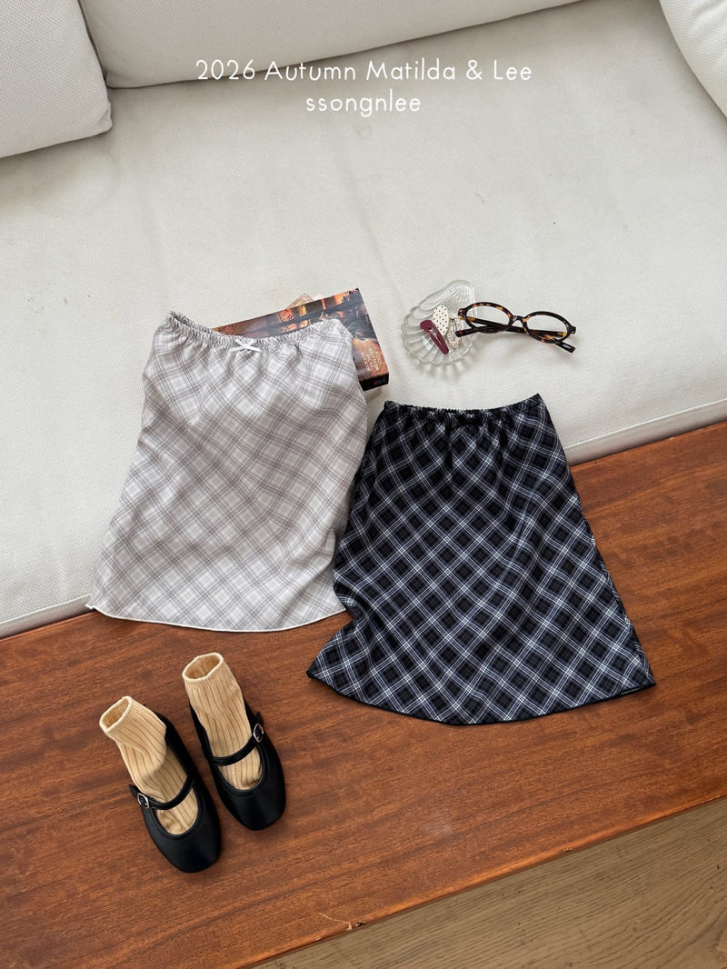 Matilda & Lee - Korean Children Fashion - #prettylittlegirls - Check Ribbon Skirt - 12
