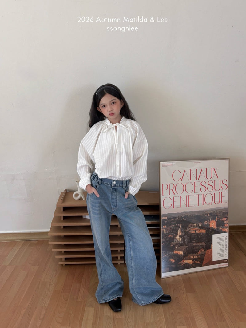 Matilda & Lee - Korean Children Fashion - #stylishchildhood - Cut-Line Denim Pants - 3
