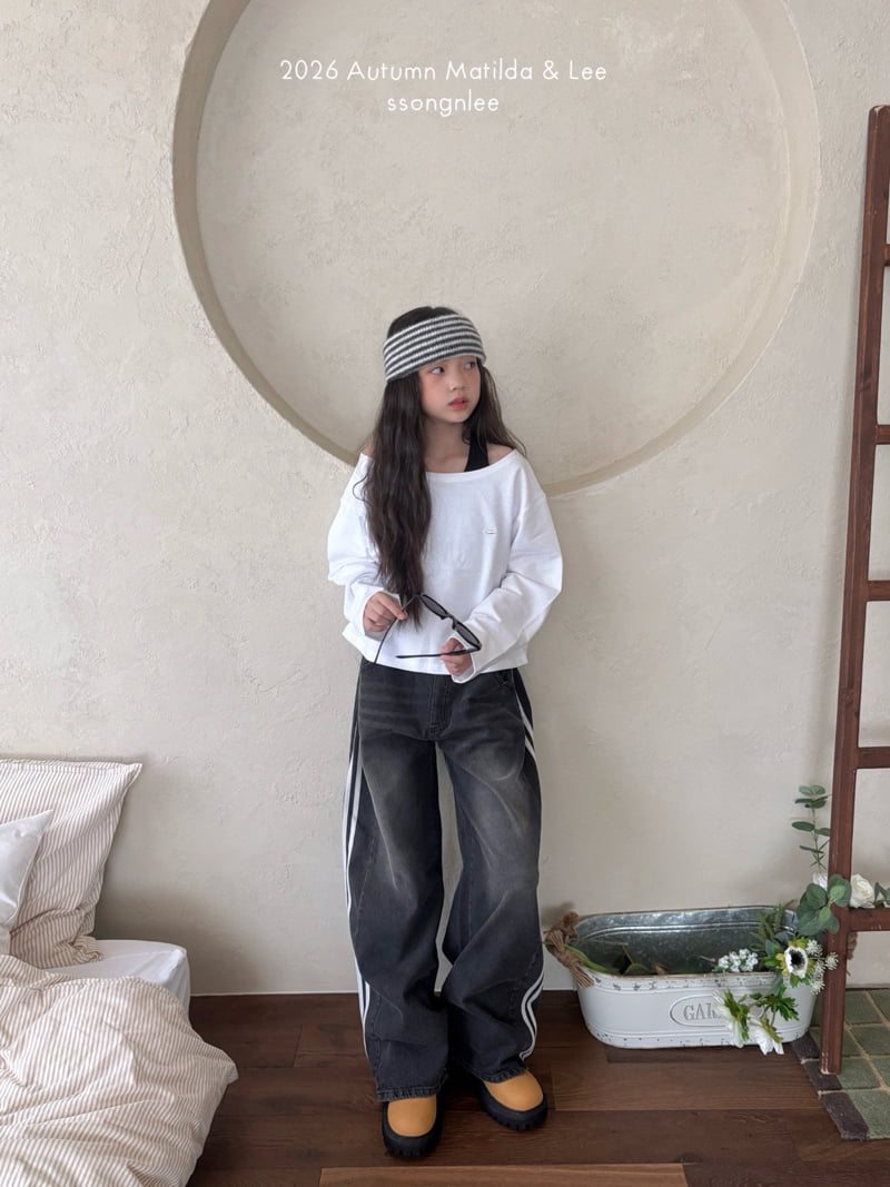 Matilda & Lee - Korean Children Fashion - #toddlerclothing - Track Denim Pants - 12