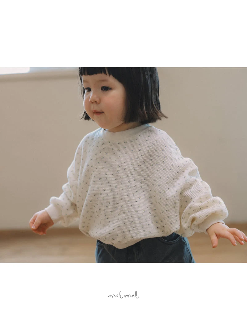 Melmel - Korean Children Fashion - #kidsshorts - Print Waffle Sweatshirts - 10
