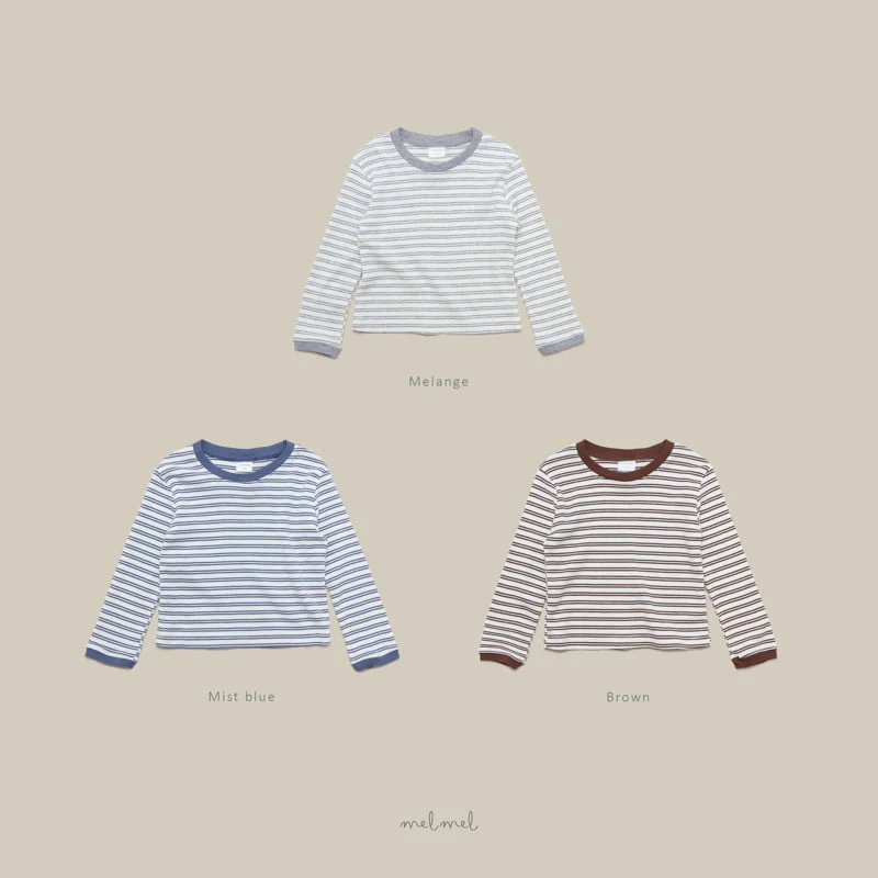 Melmel - Korean Children Fashion - #kidzfashiontrend - Colored Stripe Tee