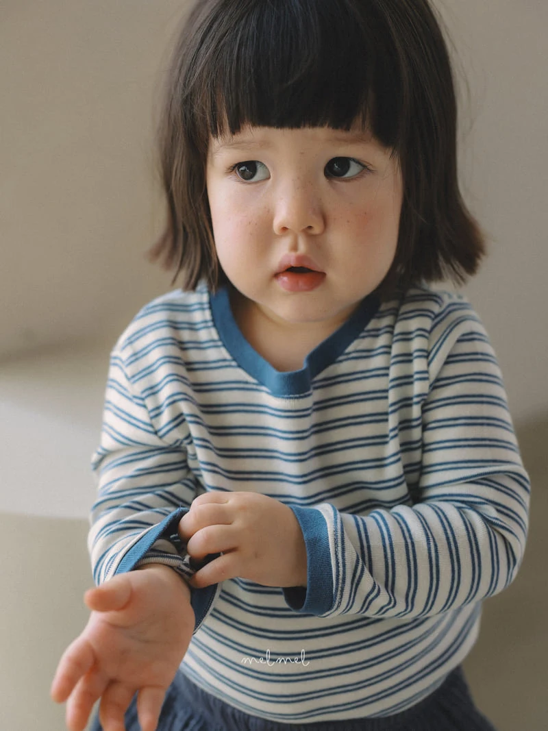 Melmel - Korean Children Fashion - #littlefashionista - Colored Stripe Tee - 4