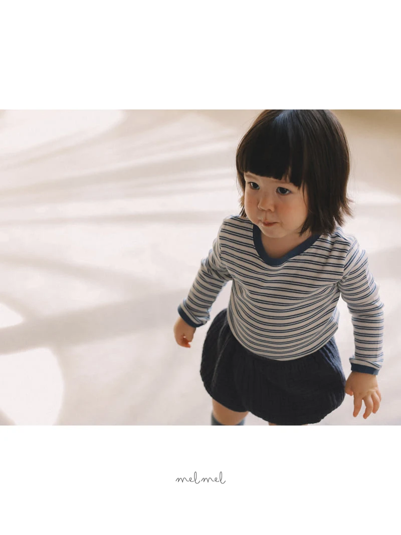 Melmel - Korean Children Fashion - #stylishchildhood - Colored Stripe Tee - 9