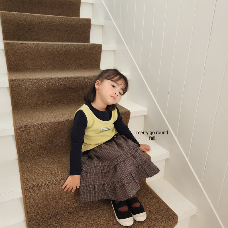 Merry Go Round - Korean Children Fashion - #childofig - Check Ruffle Skirt - 6