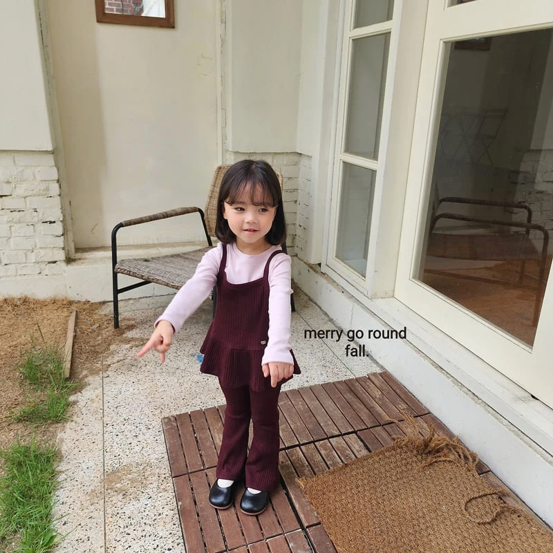 Merry Go Round - Korean Children Fashion - #childofig - Ribbed Bootcut Pants - 3