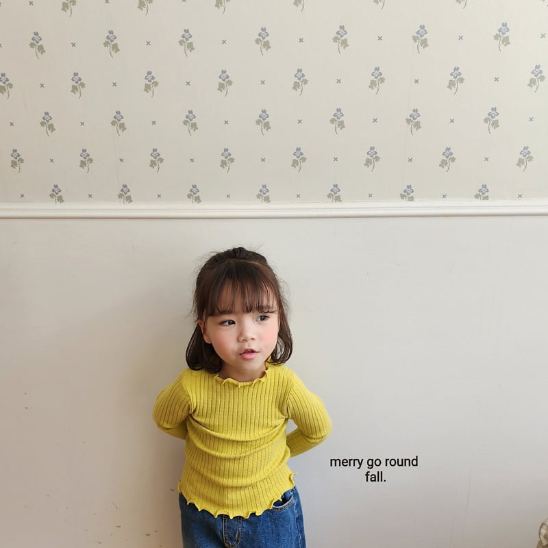 Merry Go Round - Korean Children Fashion - #childofig - Candy Ribbed Tee - 2