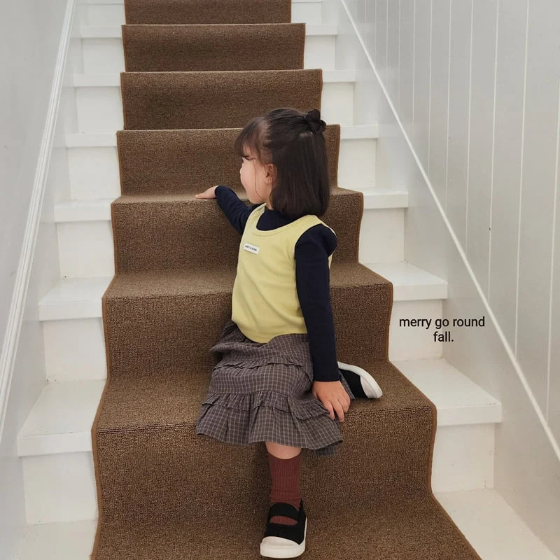 Merry Go Round - Korean Children Fashion - #childrensboutique - Check Ruffle Skirt - 7