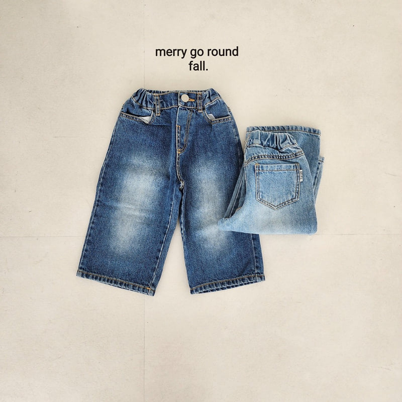 Merry Go Round - Korean Children Fashion - #discoveringself - Wide Denim Pants