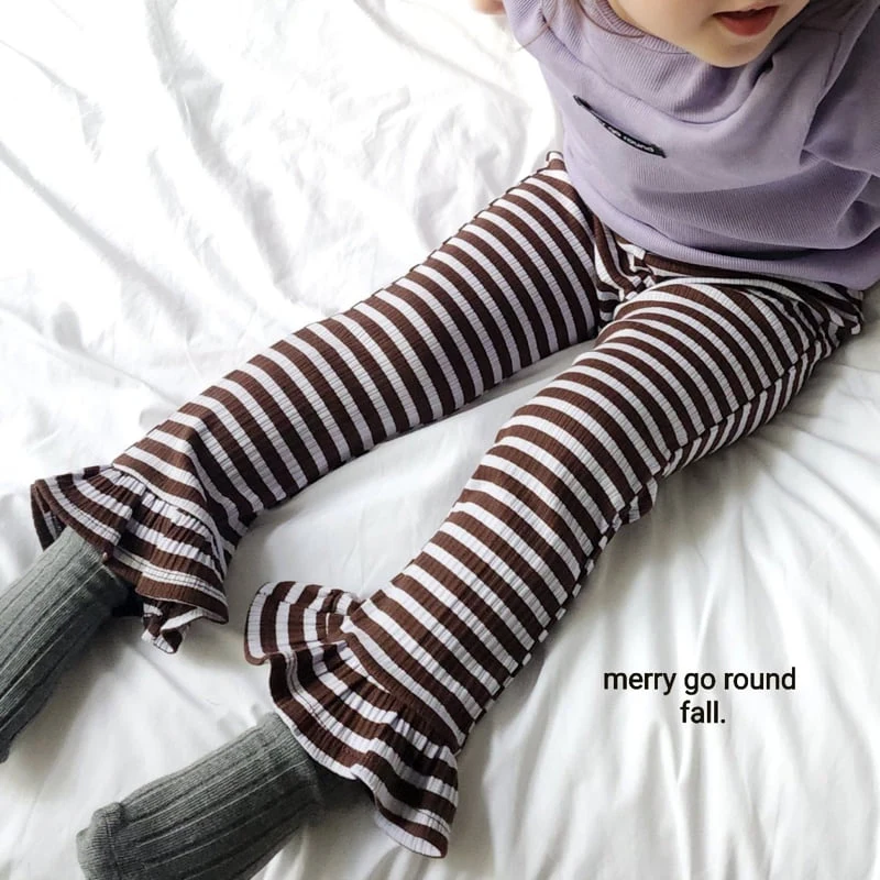 Merry Go Round - Korean Children Fashion - #kidsshorts - Ruffle Bootcut Pants - 2