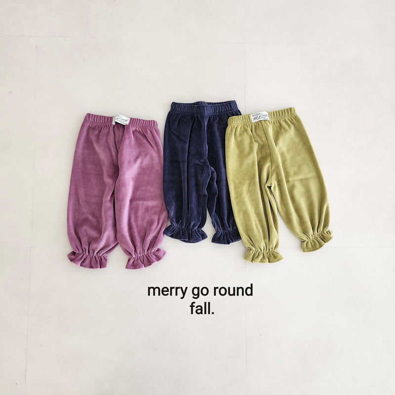 Merry Go Round - Korean Children Fashion - #kidsstore - Velour Jogger Pants