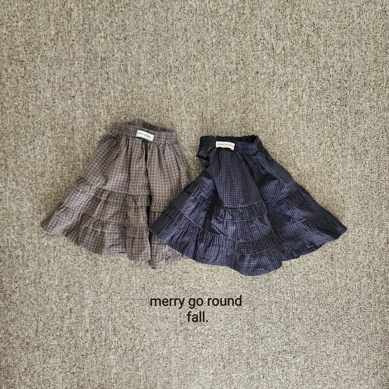 Merry Go Round - Korean Children Fashion - #kidsstore - Check Ruffle Skirt - 12