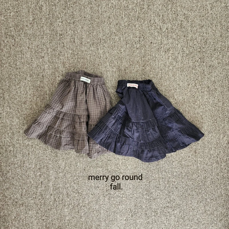 Merry Go Round - Korean Children Fashion - #littlefashionista - Check Ruffle Skirt