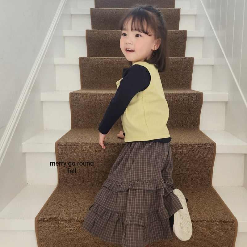 Merry Go Round - Korean Children Fashion - #magicofchildhood - Check Ruffle Skirt - 2