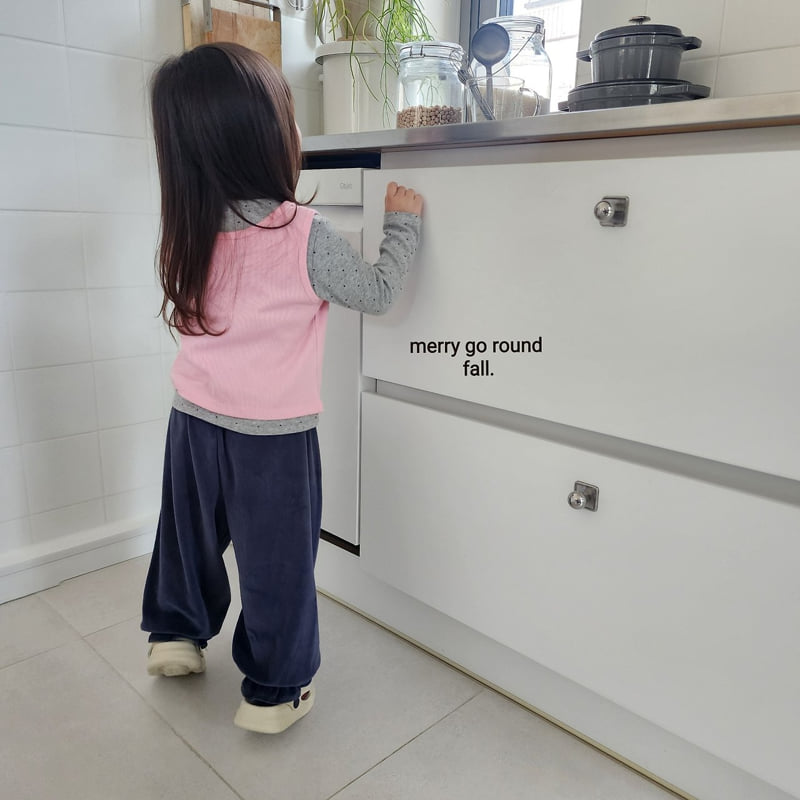 Merry Go Round - Korean Children Fashion - #minifashionista - Velour Jogger Pants - 6