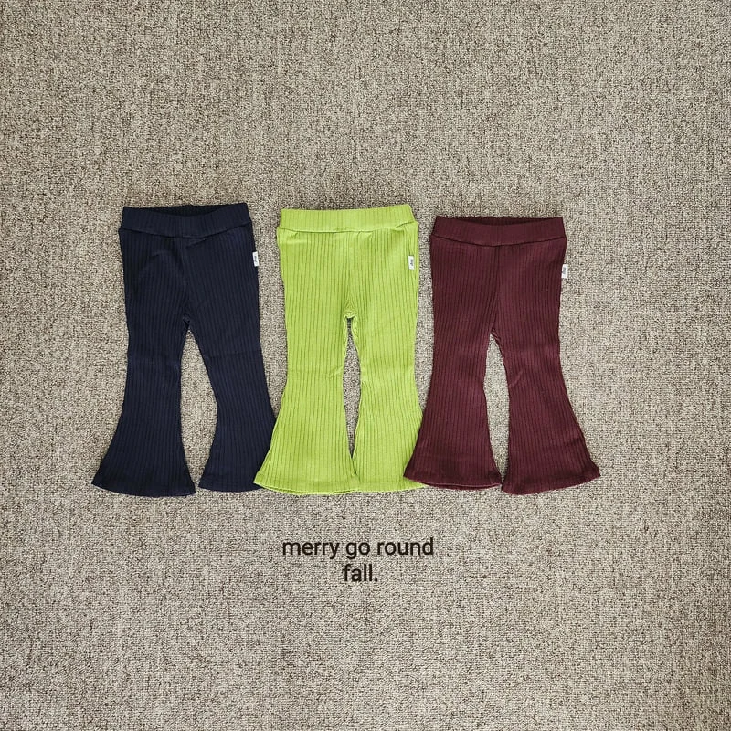 Merry Go Round - Korean Children Fashion - #minifashionista - Ribbed Bootcut Pants