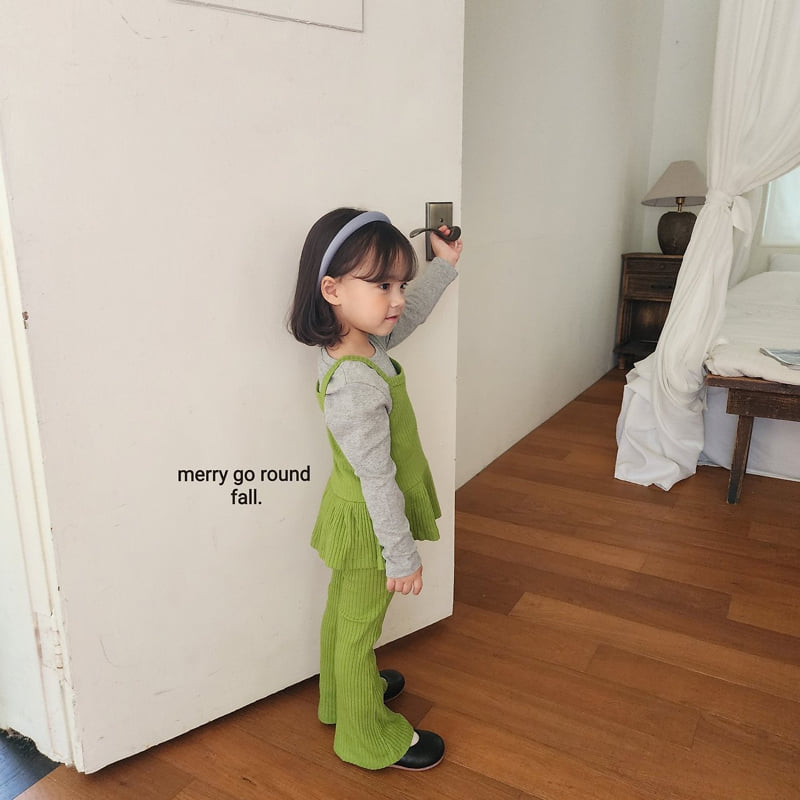 Merry Go Round - Korean Children Fashion - #prettylittlegirls - Ribbed Bootcut Pants - 2